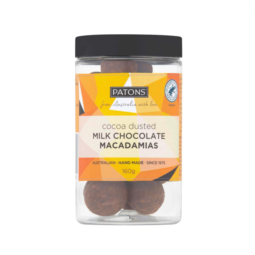 Patons Milk Chocolate Macadmamias / Cocoa Dusted