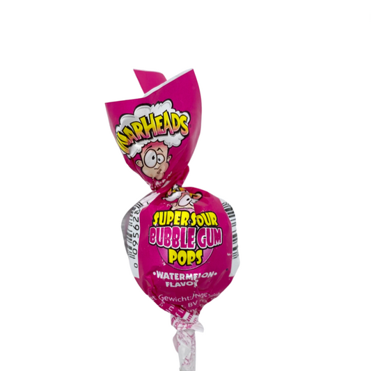 Warheads Sour Watermelon Bubblegum Pops