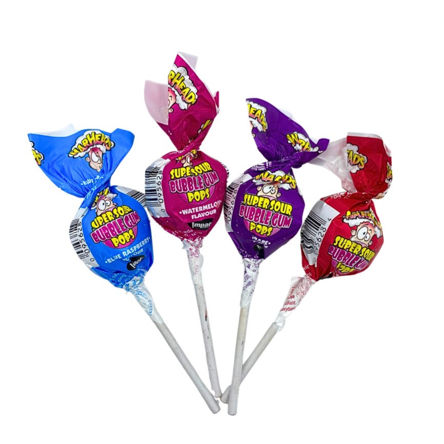 Warheads Super Sour Bubblegum Pops / Blue Raspberry