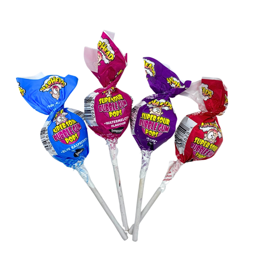 Warheads Super Sour Bubblegum Pops / Cherry