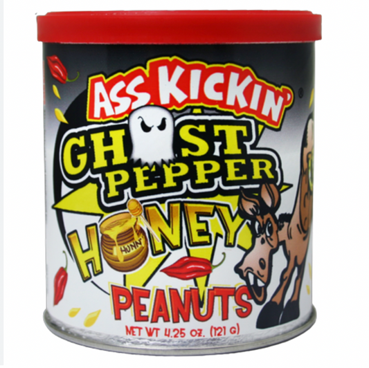 Ass Kickin' Ghost Pepper Honey Peanuts / 119g tin