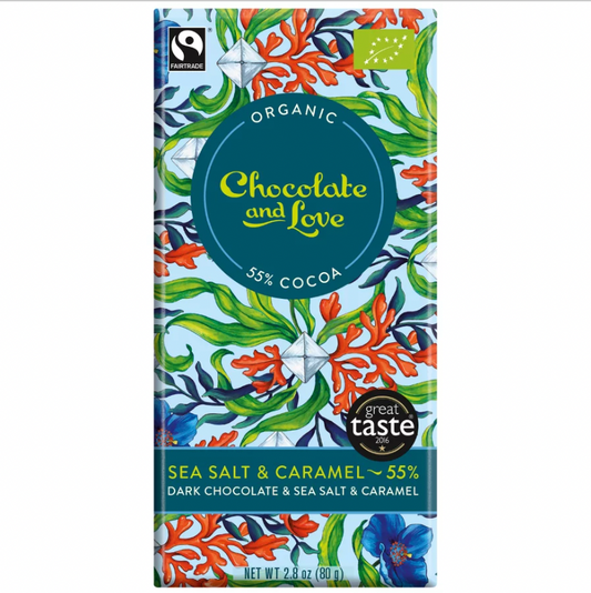 Organic Chocolate & Love DARK Block / Sea Salt & Caramel