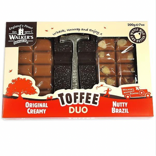 Walker's Nonsuch Toffee Slab Duo / Original Creamy & Nutty Brazil 200g