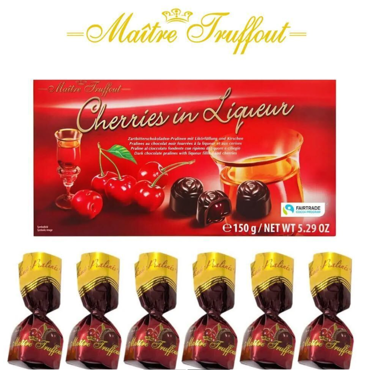 Maitre Truffout Cherries in Liqueur 150g