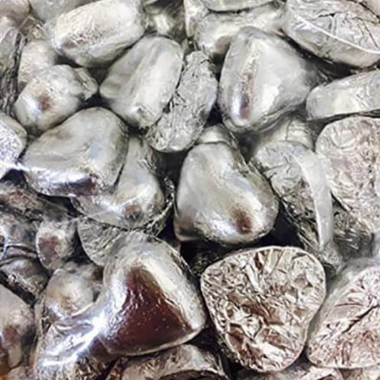 Milk Chocolate SILVER Love Hearts - 500g/ Italian