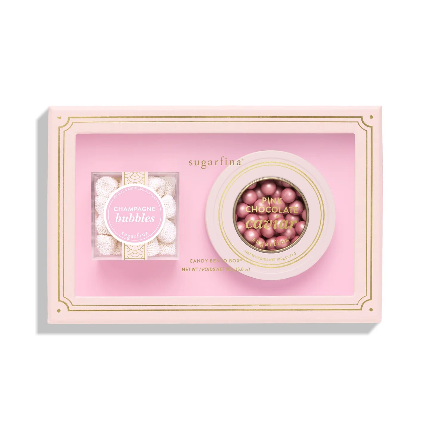 Sugarfina Champagne & Caviar 2-piece gift set 160g close up