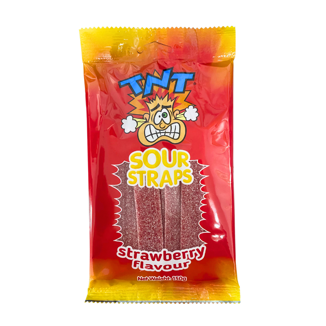 TNT Strawberry Sour Straps 150g 20 piece