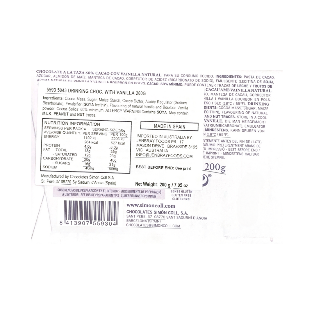 HOT CHOCOLATE BLOCK (VANILLA) 200G