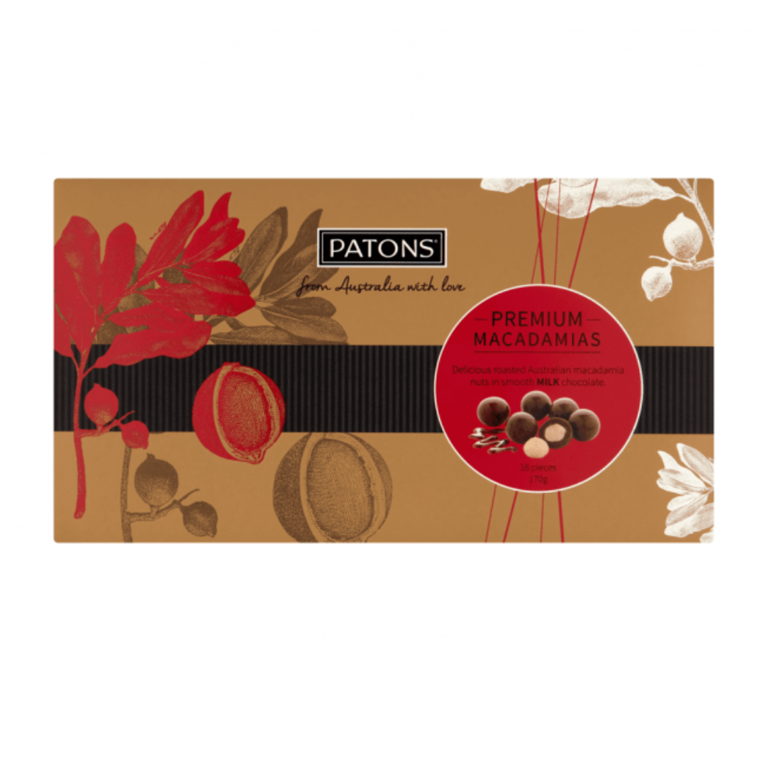 Patons Premium Milk Chocolate Macadamia 170g