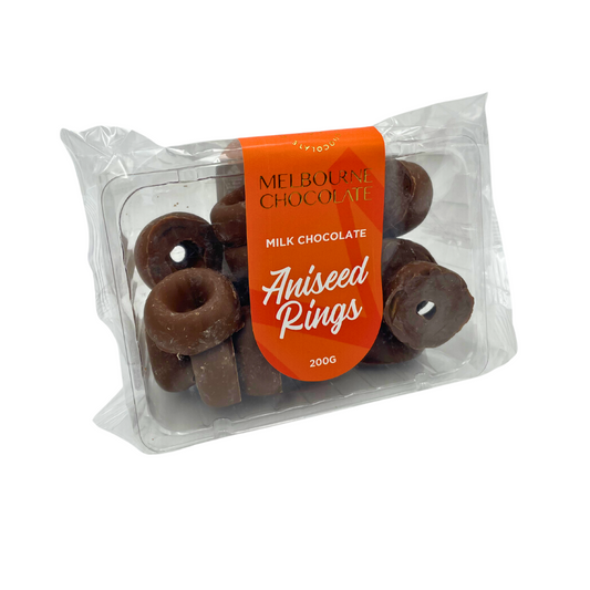 Melbourne Chocolate Milk Choc Aniseed Rings - 200g