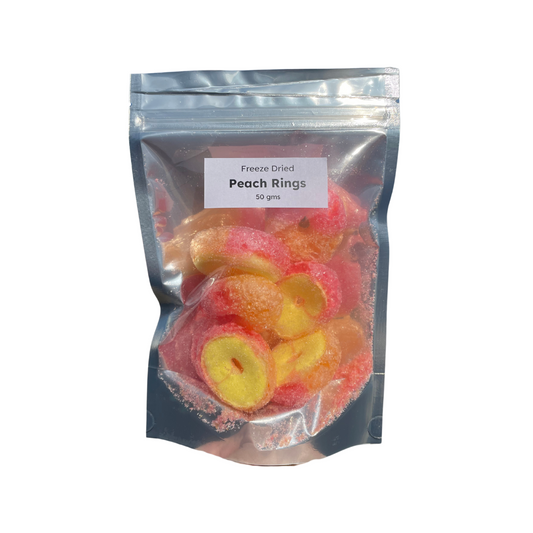 Freeze Dried Peach Rings - 50g Bag