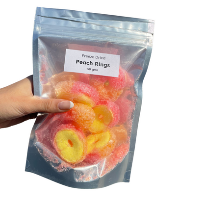 Freeze Dried Peach Rings - 50g Bag