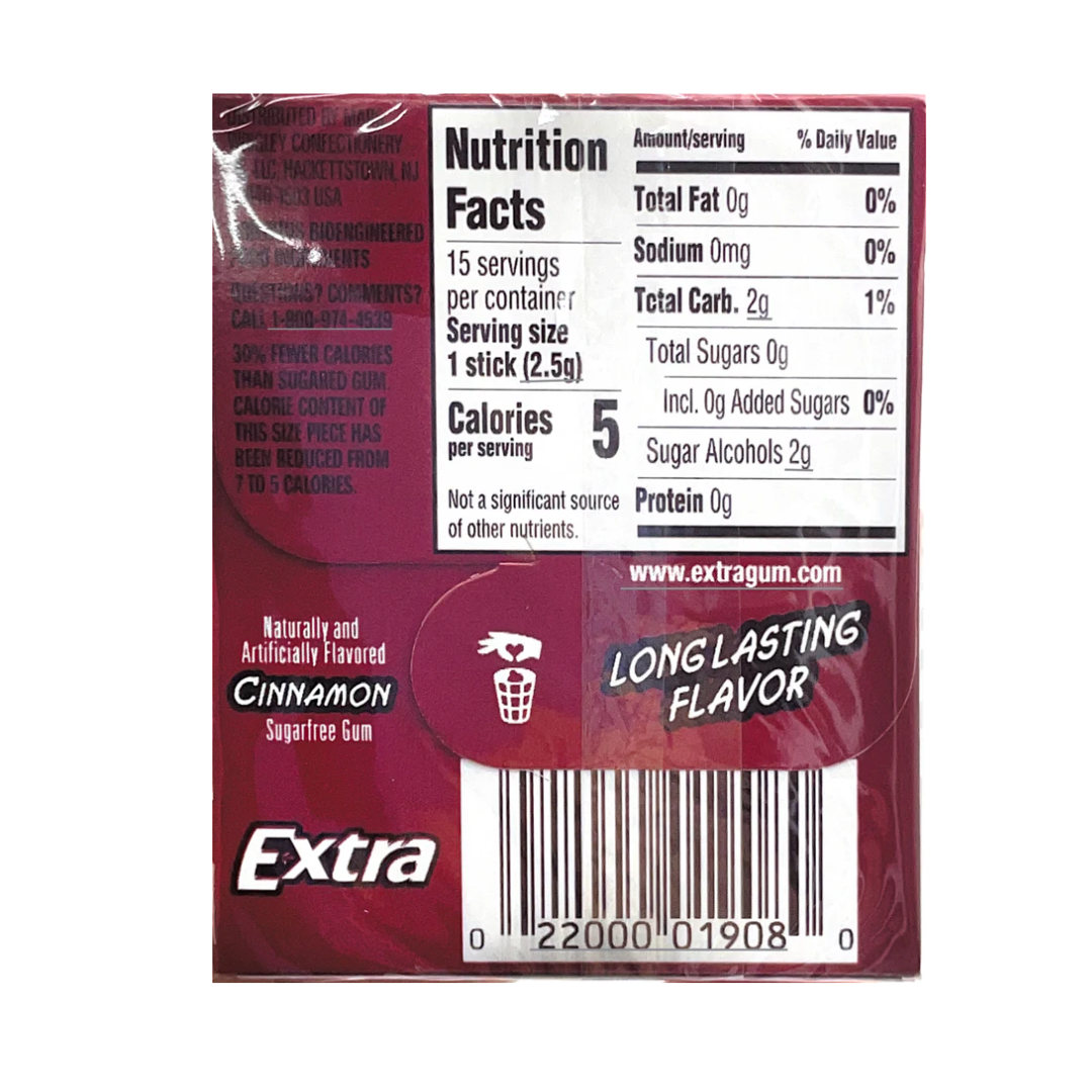 Extra Cinnamon Sugar Free Gum