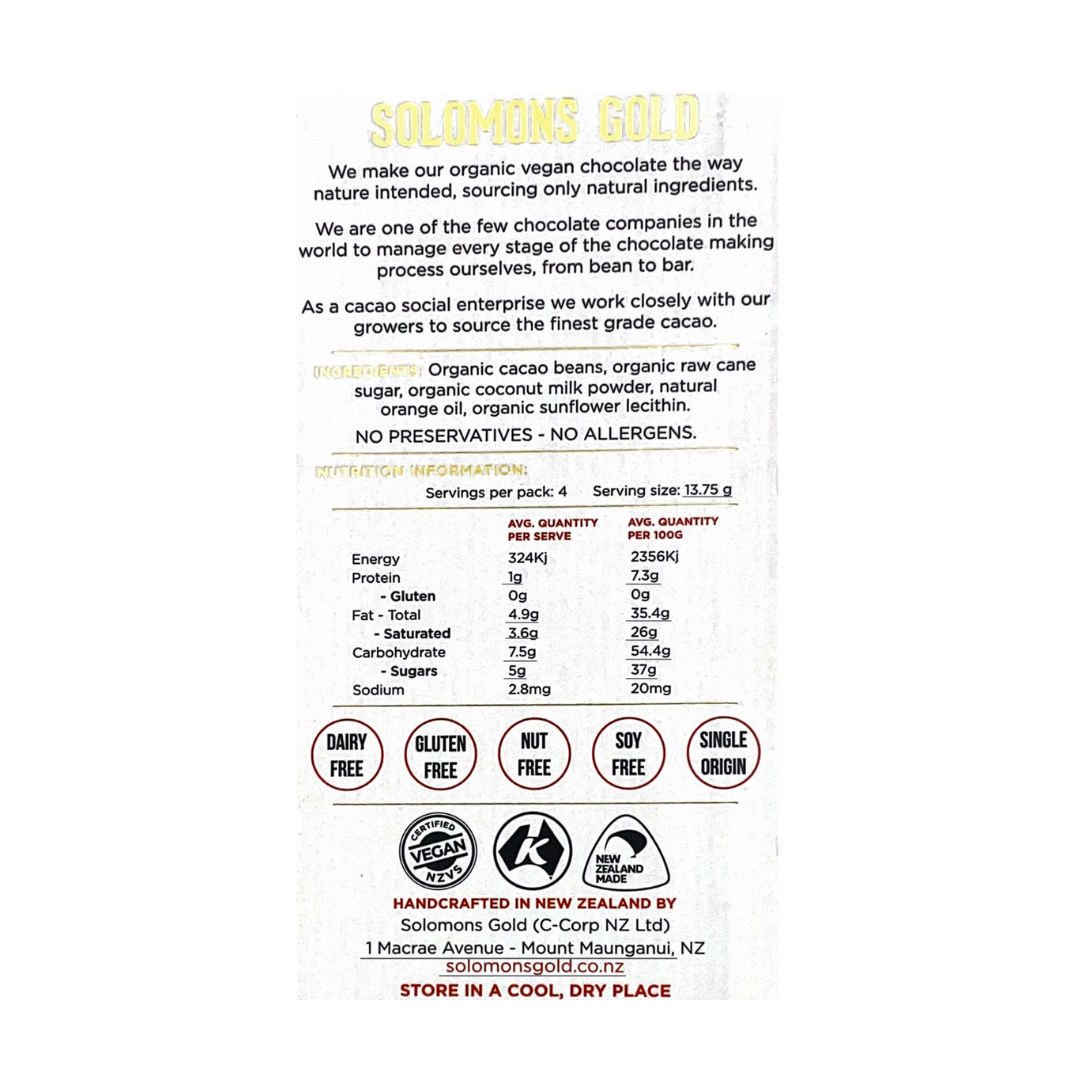 Solomons Vegan 45% Dark Mylk Orange Chocolate - 55g