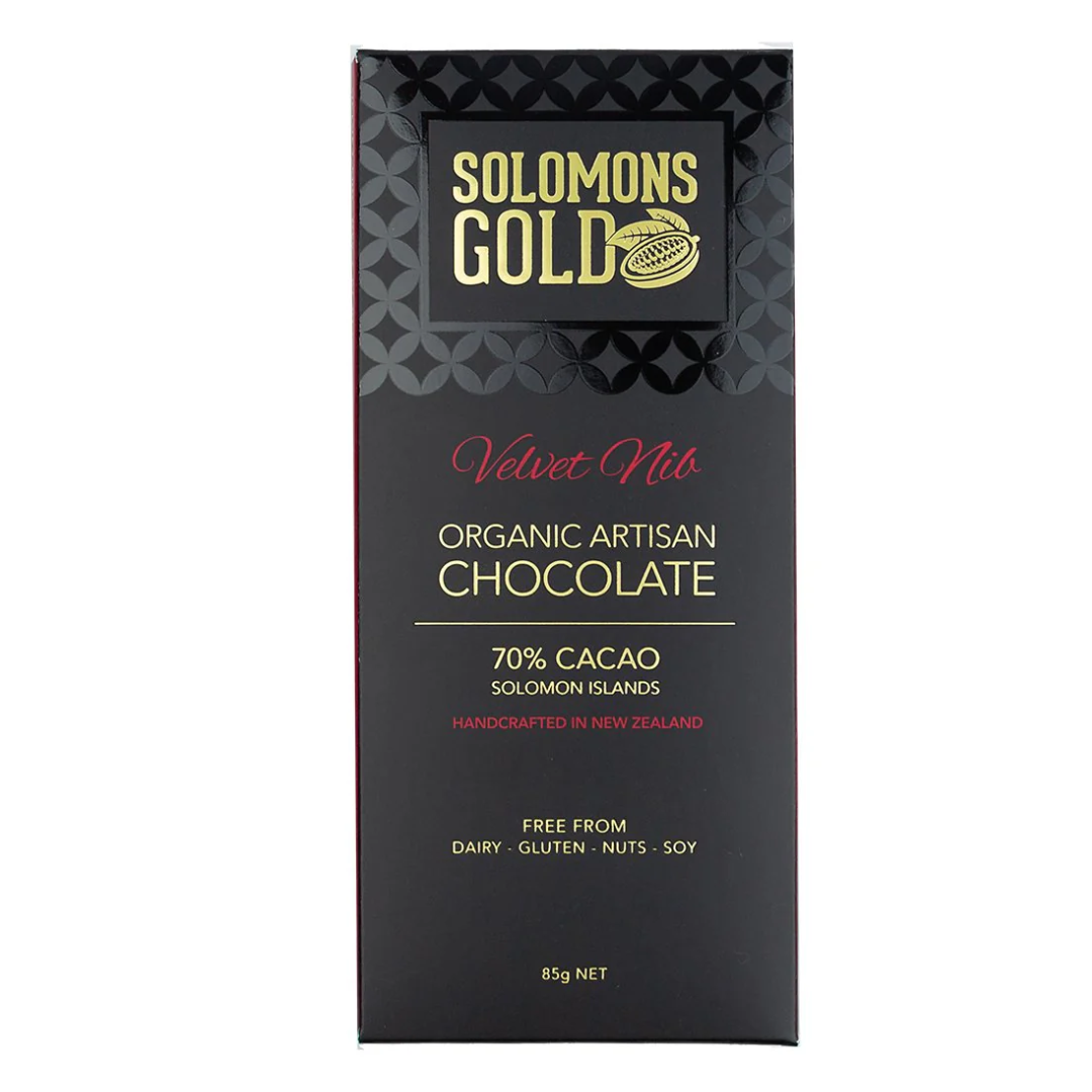 Solomons Vegan 70% Velvet Nib Chocolate - 85g