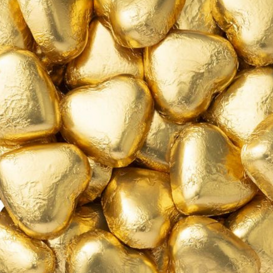 Milk Chocolate Italian GOLD Love Hearts - 500g