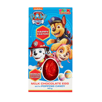 Paw Patrol Milk Chocolate Easter Egg with Popping Candy 40g
