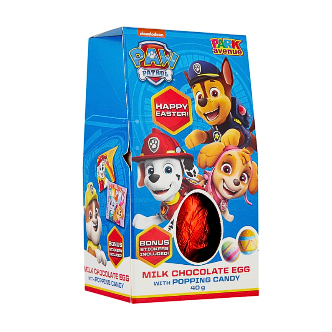 Paw Patrol Milk Chocolate Easter Egg with Popping Candy 40g