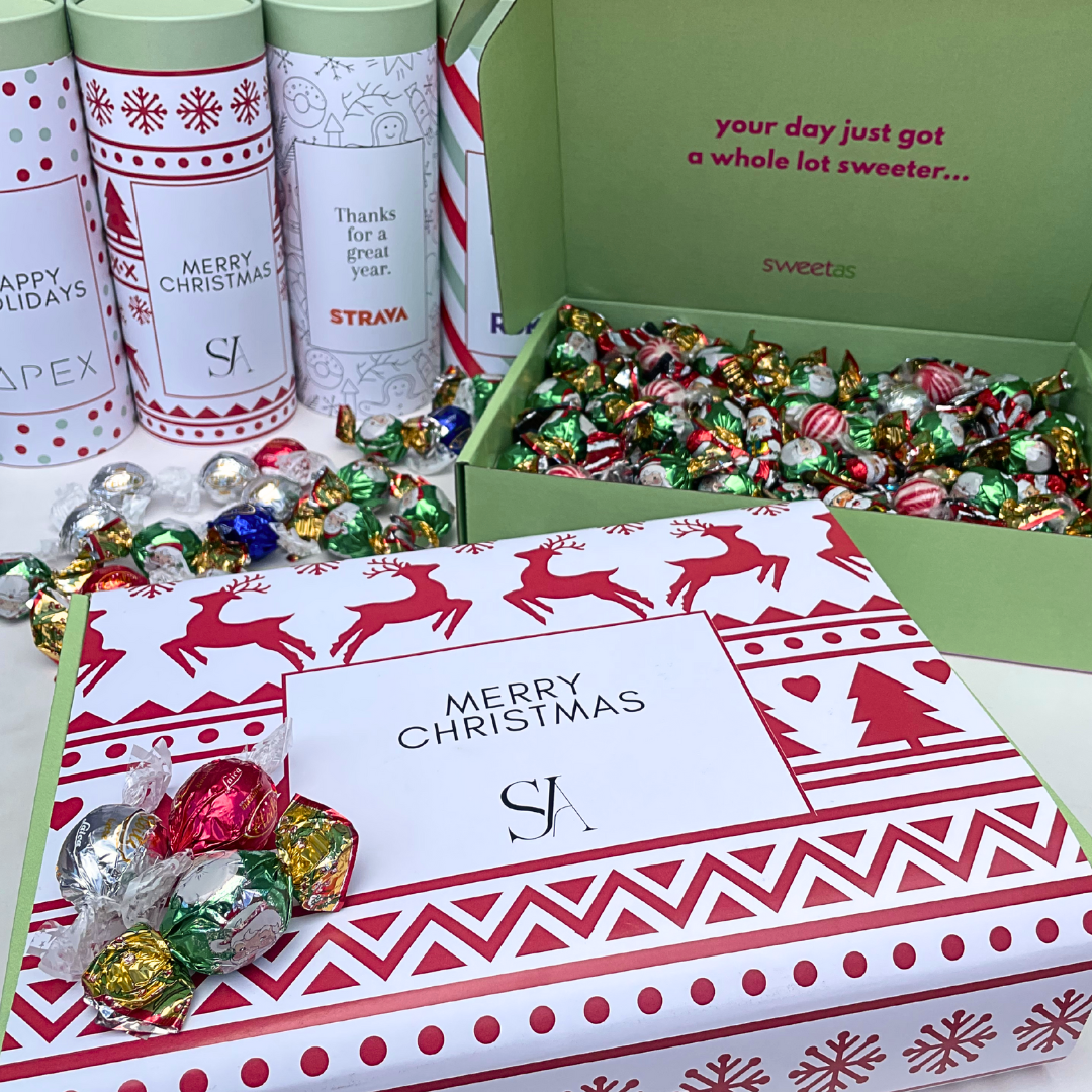 Personalised Christmas Assorted Chocolate & Candy Gift Box 1.25kg (min 12)