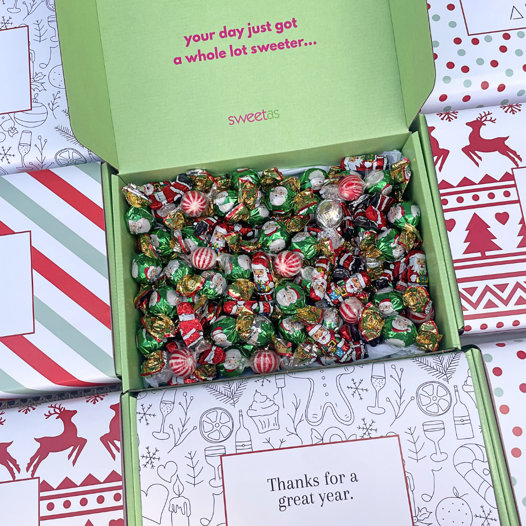 Branded Corporate Christmas Gift Box – 1.25kg Premium Chocolate & Candy (180 pieces)