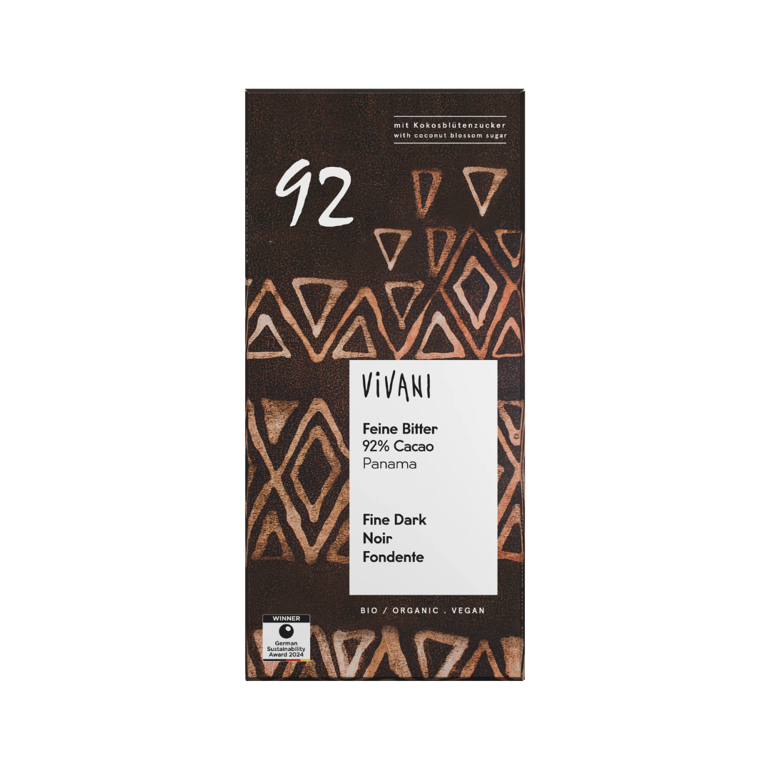 Vivani Organic Dark 92% Chocolate (Vegan) 80g