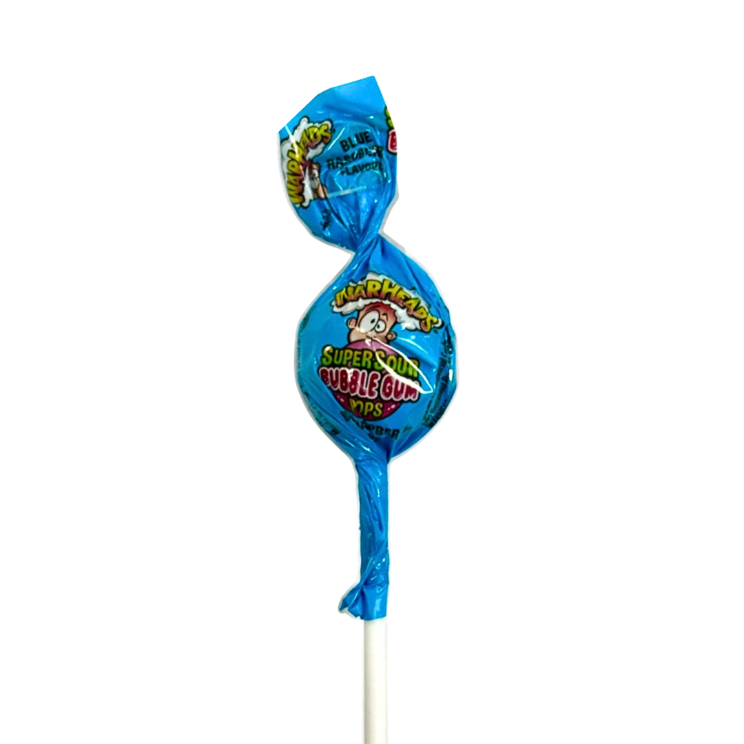 Warheads Super Sour Bubblegum Pops - Blue Raspberry