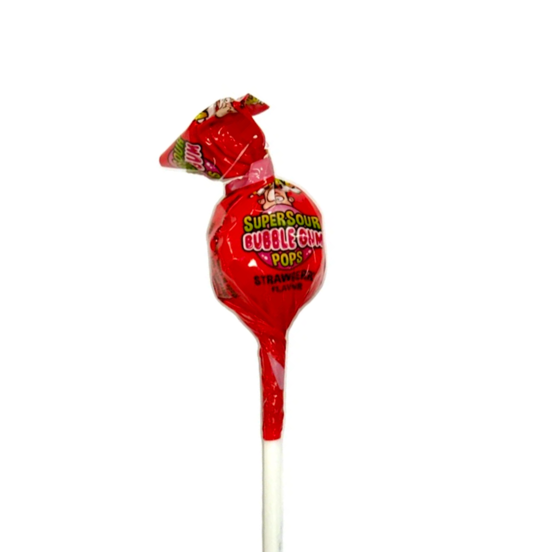 Warheads Super Sour Bubblegum Pops - Cherry