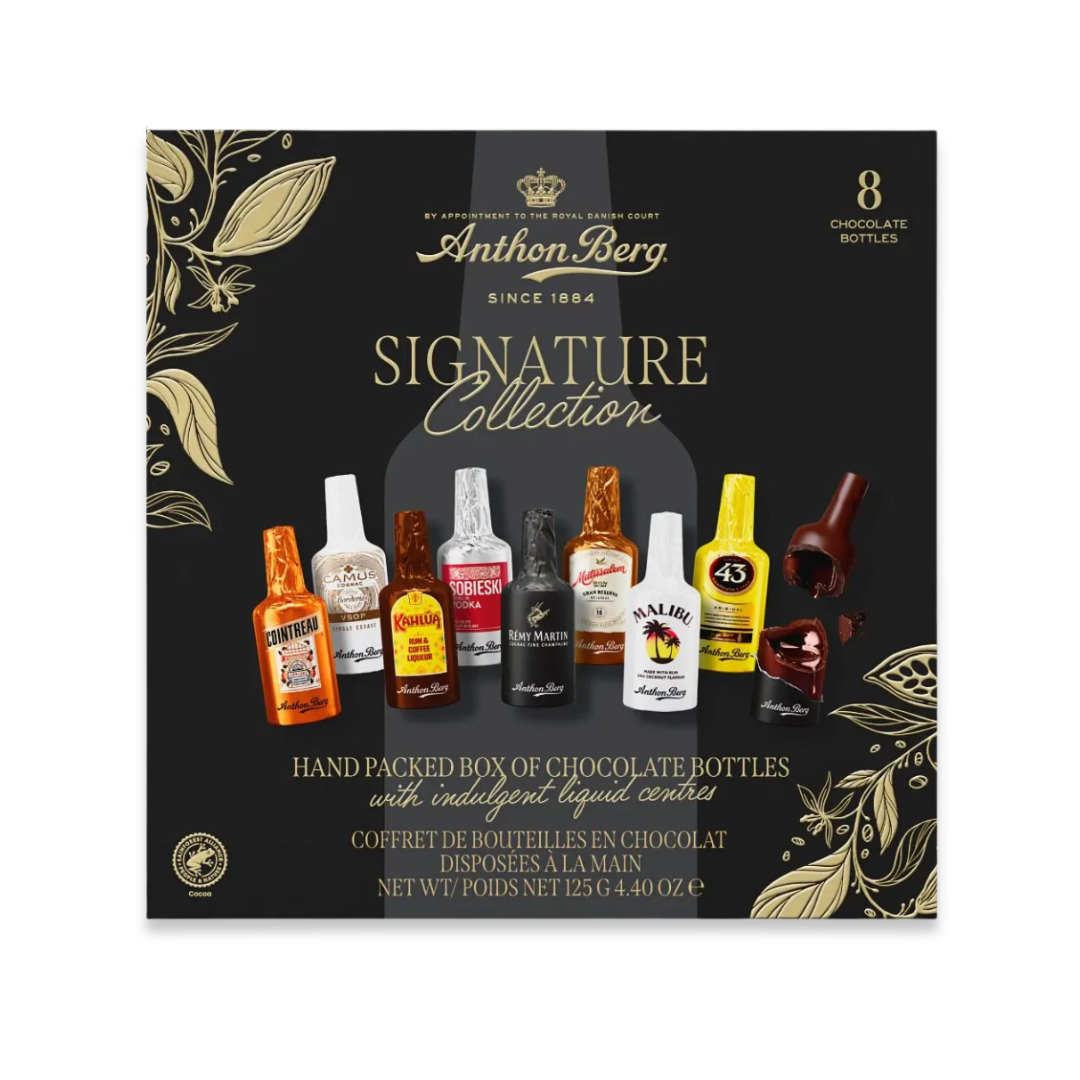 Anthon Berg Signature Collection of Dark Chocolate Liqueurs with Premium Spirits - 8 pce