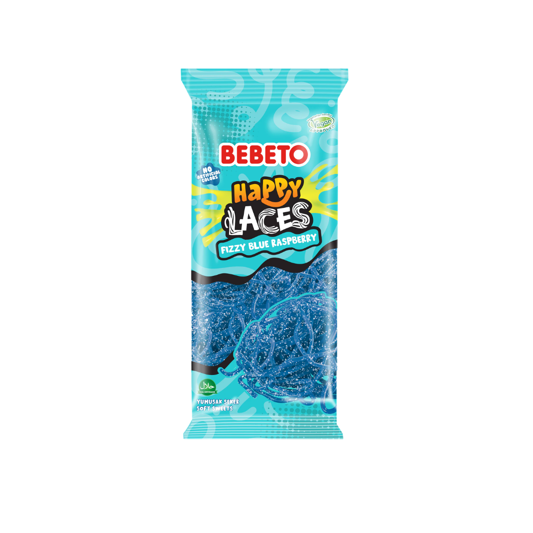 Fizzy Blue Raspberry Happy Laces 180g