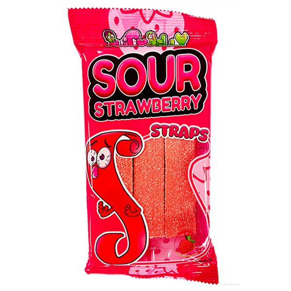 Juicy Jelly Sour Strawberry Straps 160g