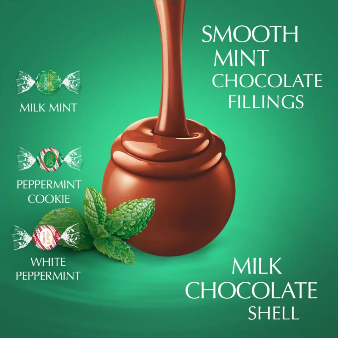 Lindt Lindor Mint Chocolate Collection Bag - 120g