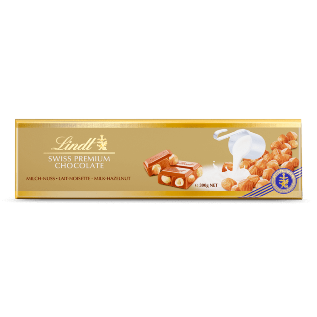 Lindt Swiss Premium Milk Chocolate with Hazelnuts - 300g