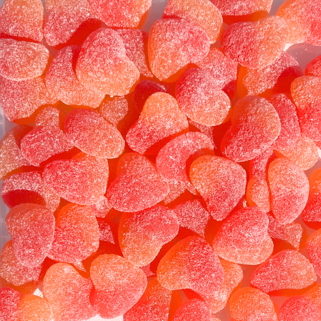 Juicy Jelly Sour Peach Hearts 1kg