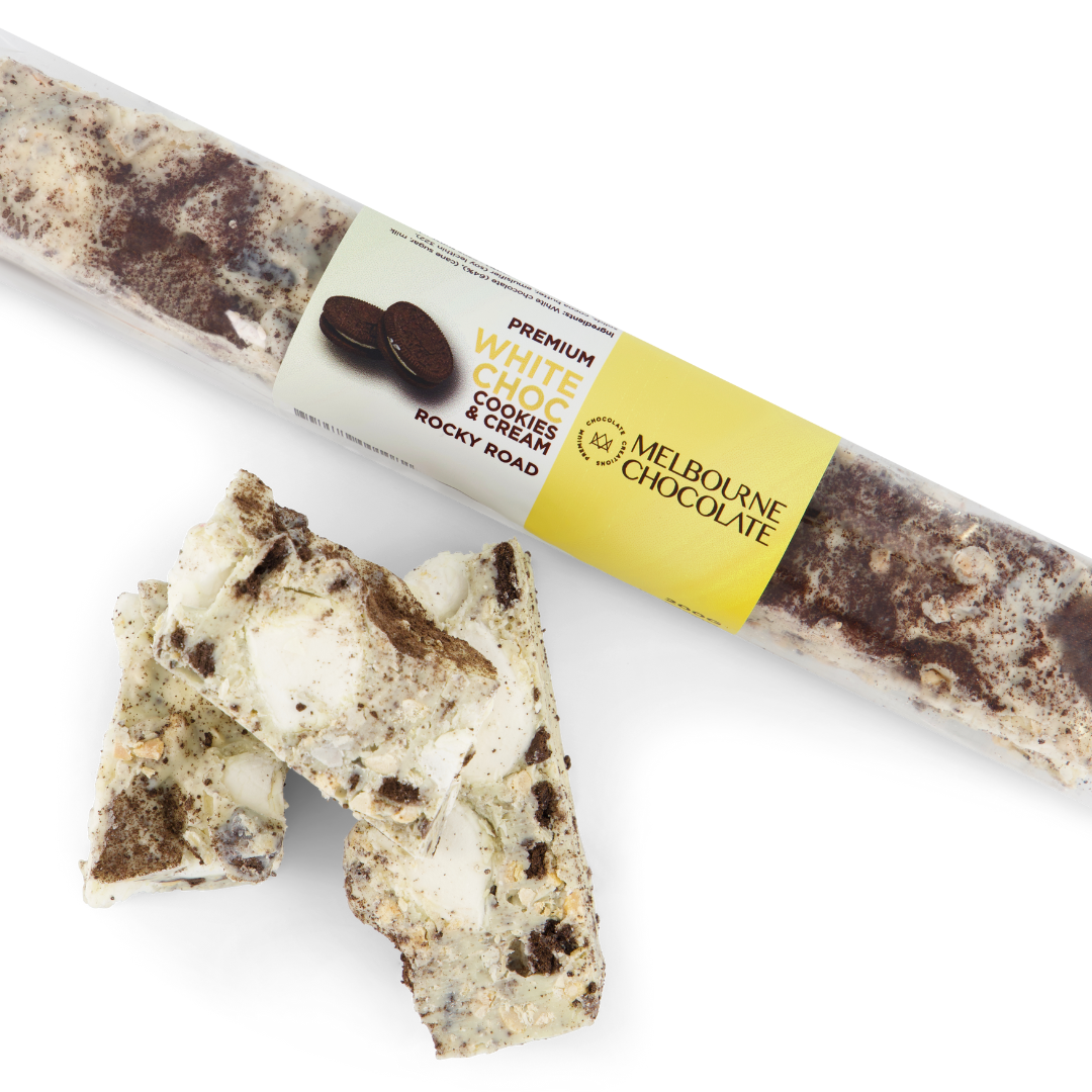 Premium White Chocolate Cookies & Cream Rocky Road - 150g