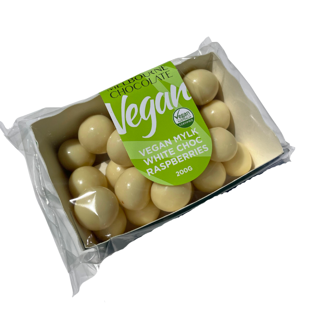 Vegan Mylk White Chocolate Raspberries - 200g