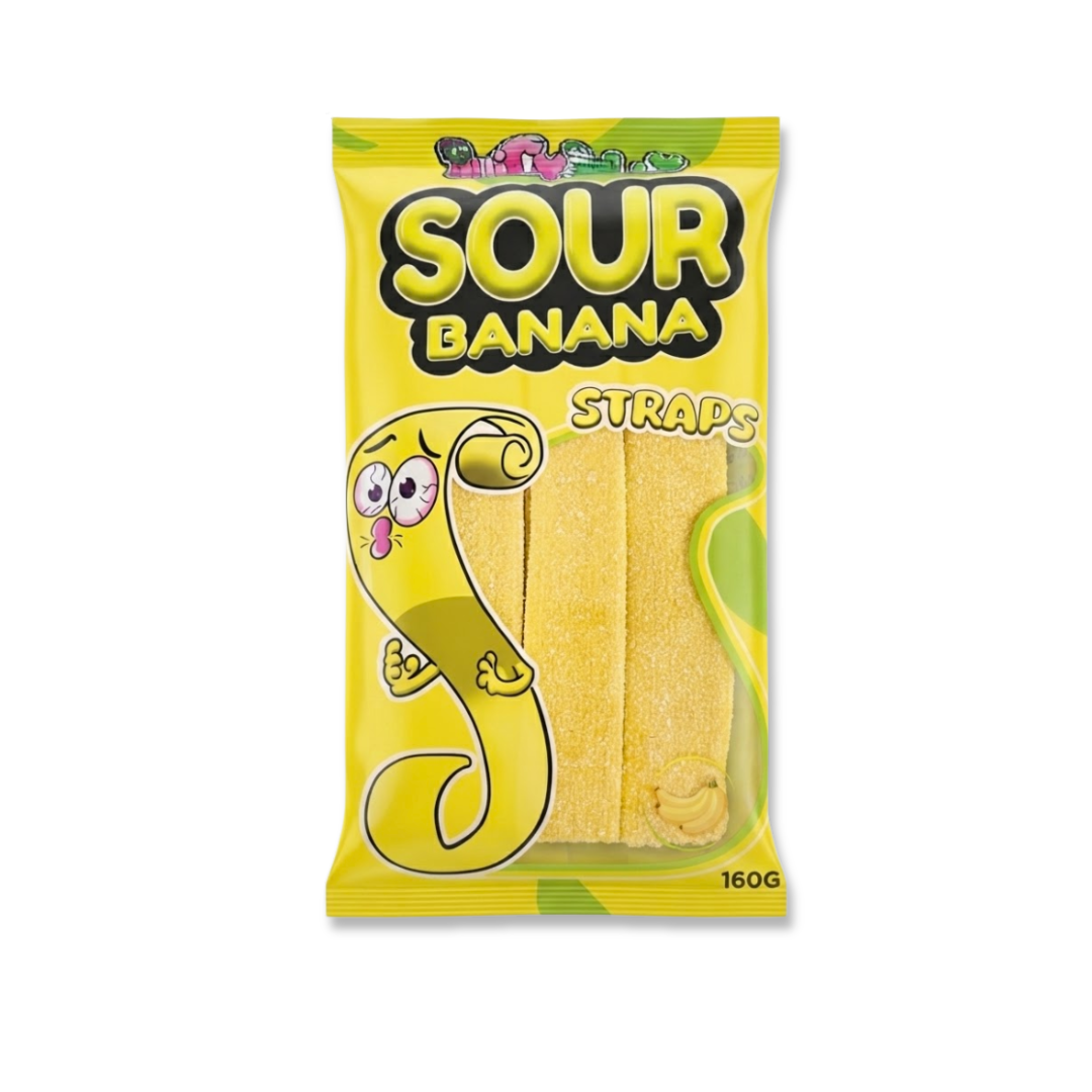 Juicy Jelly Sour Banana Straps 160g