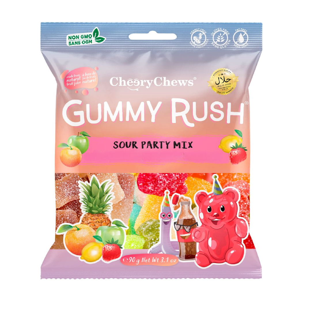 Gummy Rush Sour Party Mix 90g Sweet As
