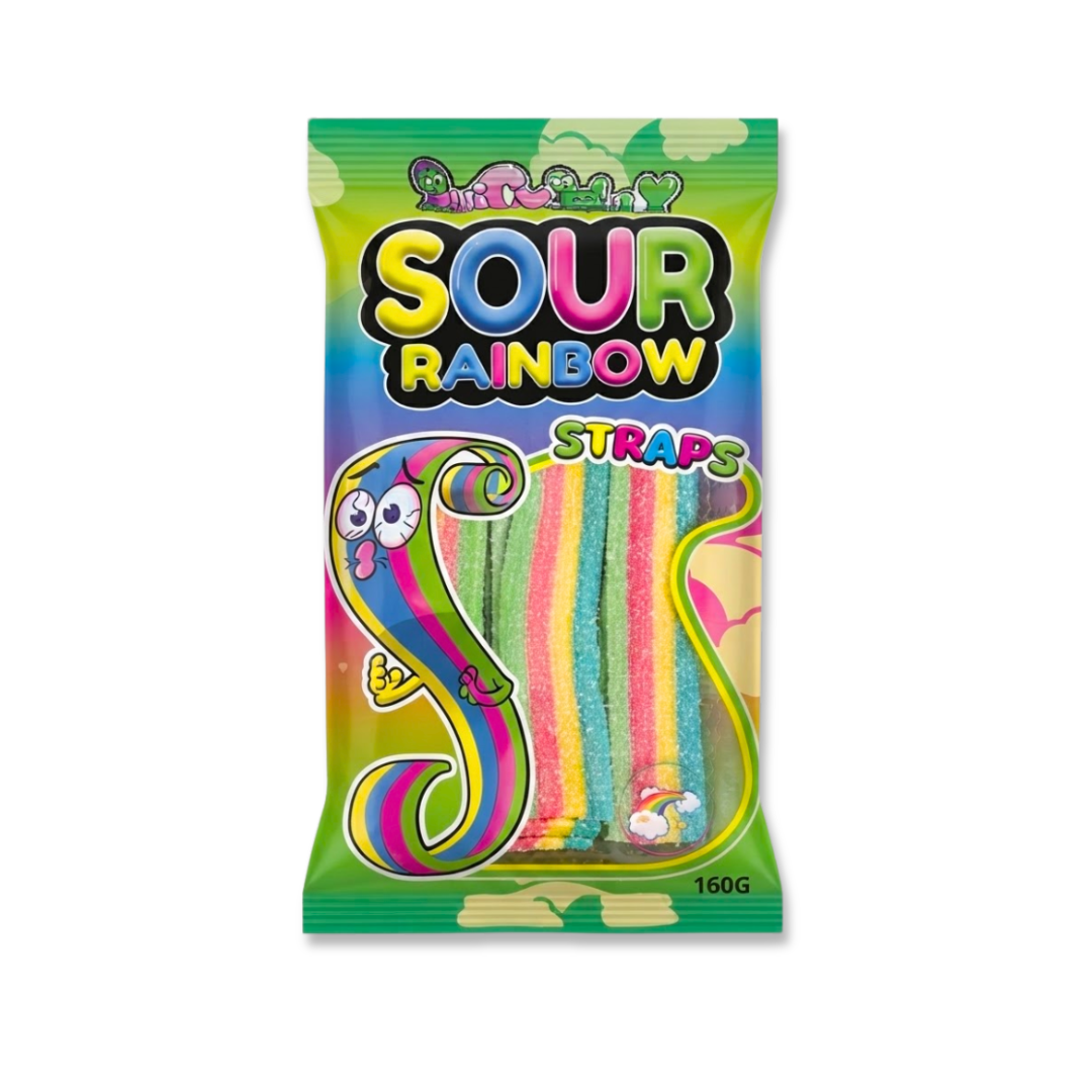 Juicy Jelly Sour Rainbow Straps 160g