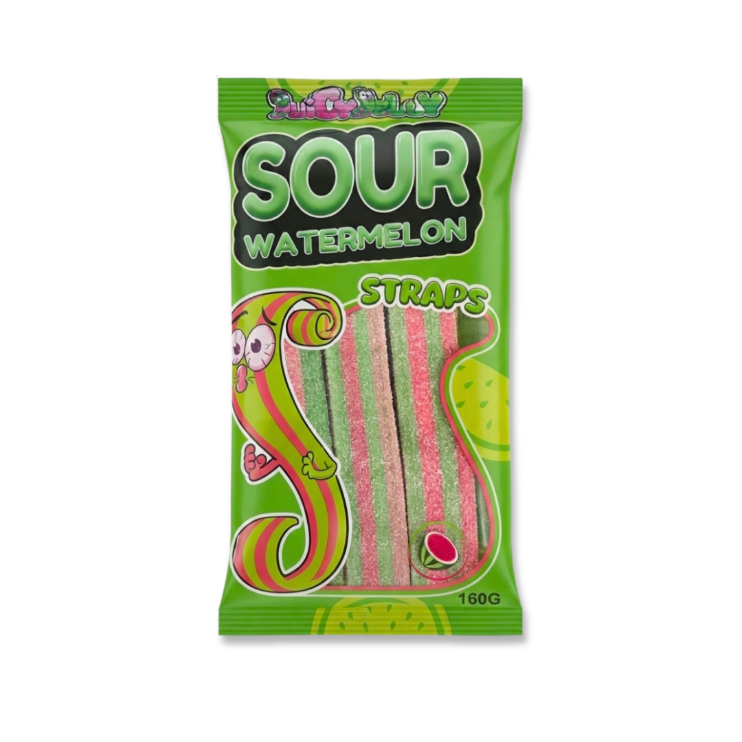 Juicy Jelly Sour Watermelon Straps 160g