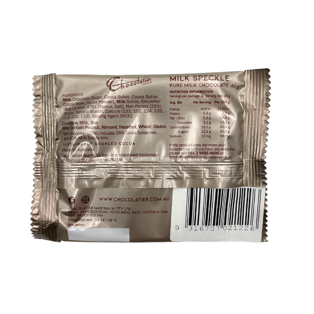 Chocolatier Milk Chocolate Speckle