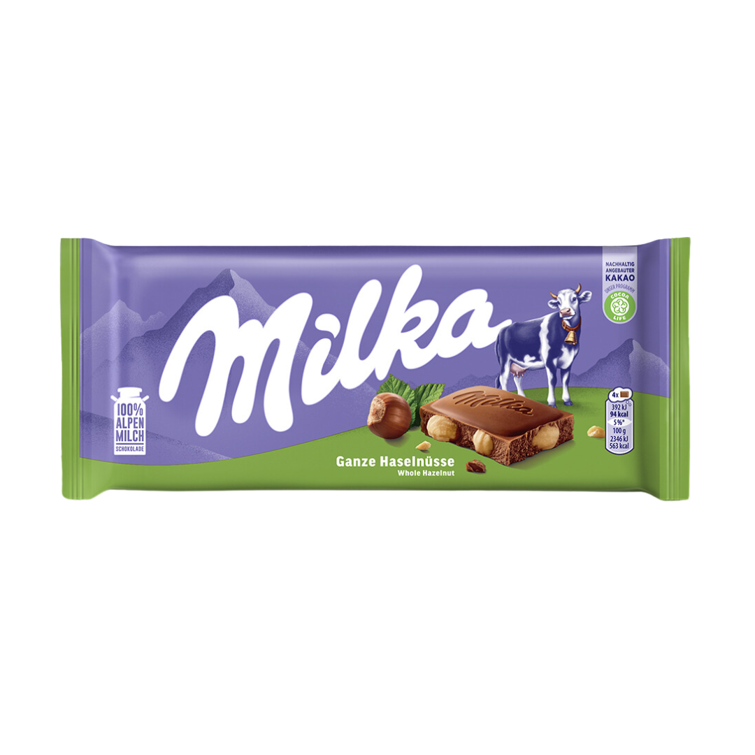 Milka Chocolate Whole Hazelnut - 100g