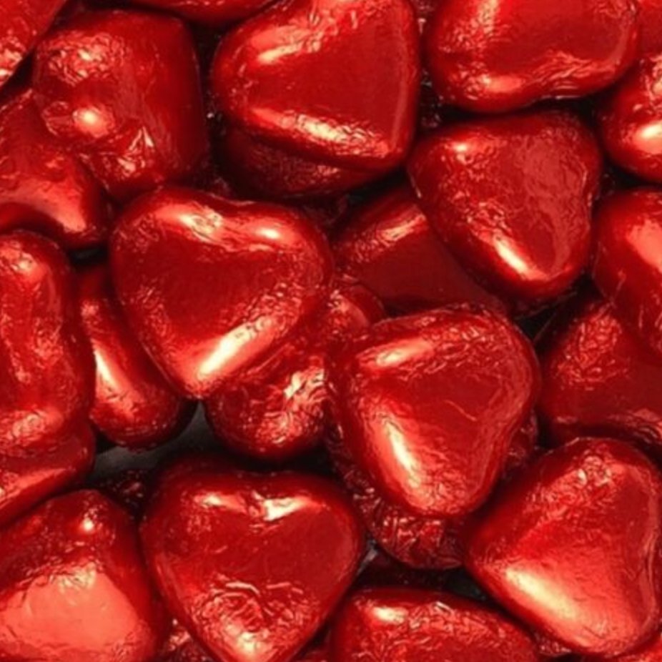 Milk Chocolate Love Hearts Red - 1kg
