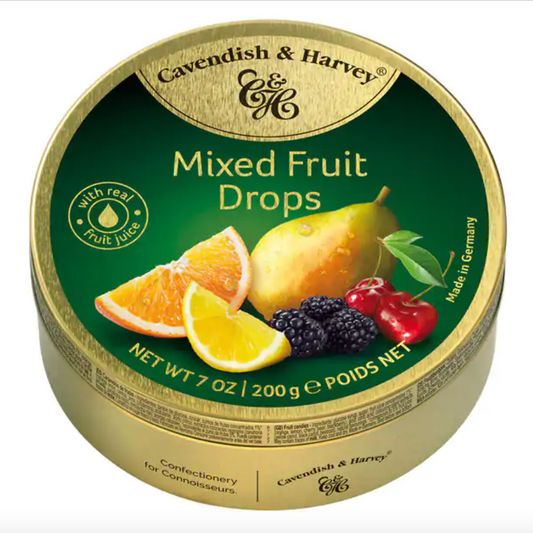 Cavendish & Harvey Travel Tin - Mixed Fruit Drops 200g