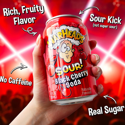 Warheads Sour Black Cherry Soda 355ml