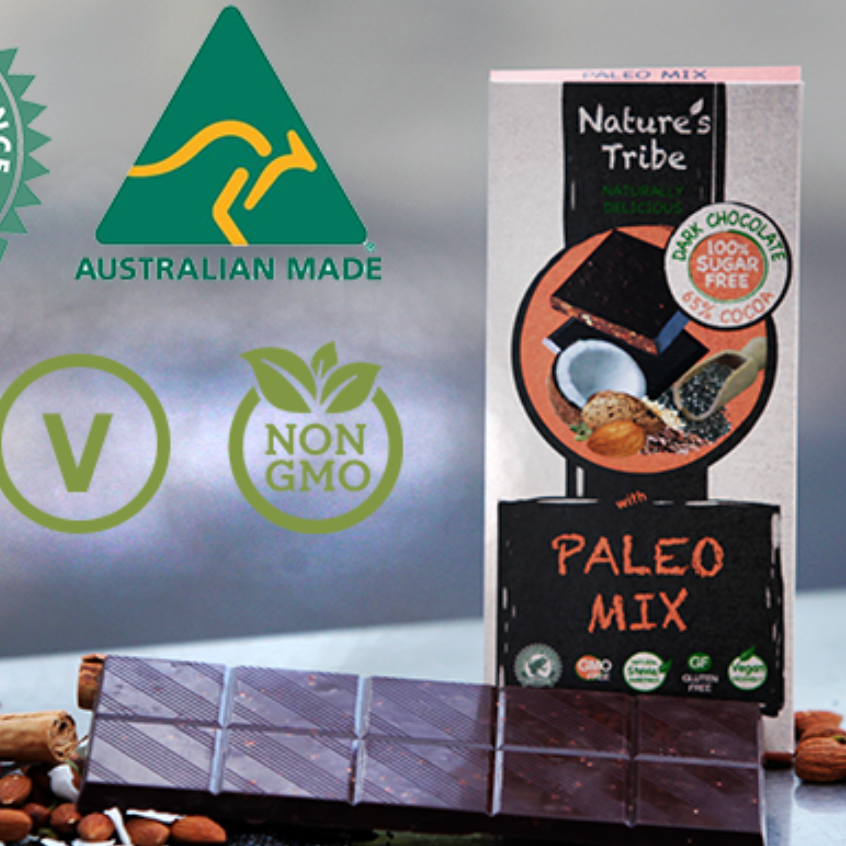 Nature's Tribe - Dark Chocolate with Paleo Mix Sugar Free