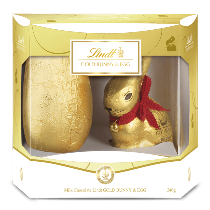 Lindt Gold Bunny & Egg Milk Gift Box 240g