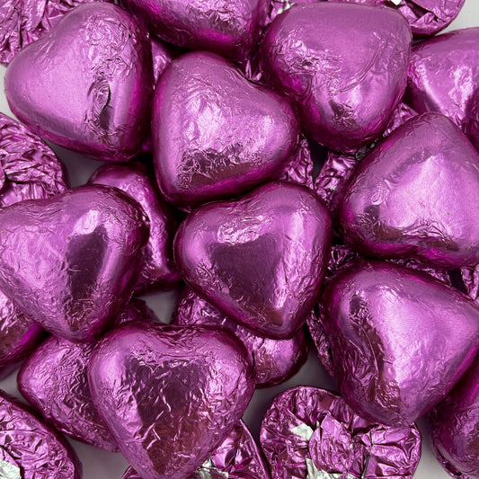Milk Chocolate Love Hearts Hot Pink - 1kg
