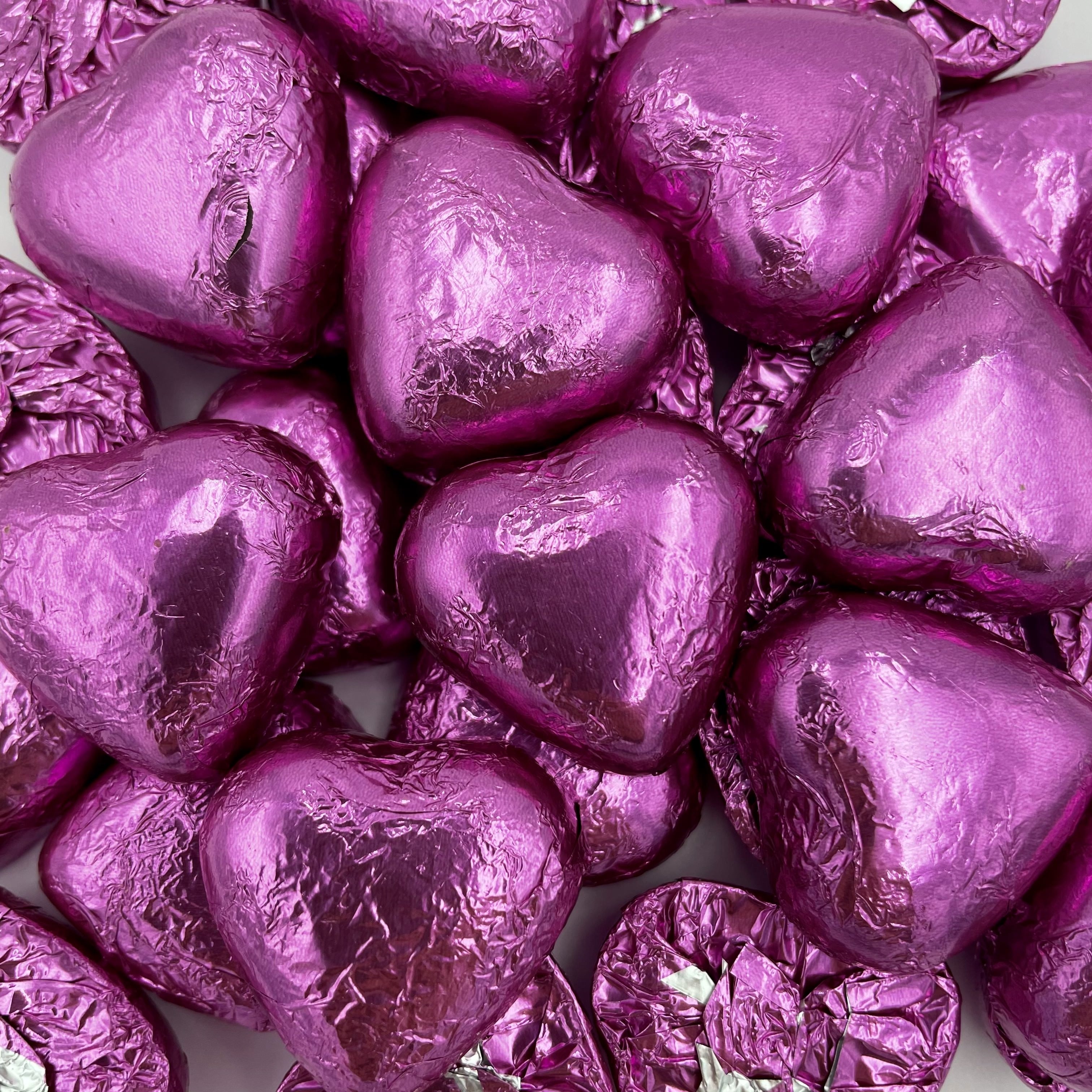 Milk Chocolate HOT PINK Love Hearts - 500g / Italian