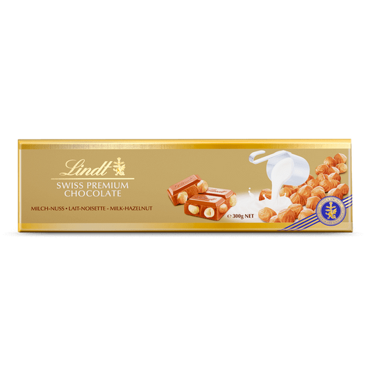 Lindt Swiss Premium Milk Chocolate with Hazelnuts - 300g