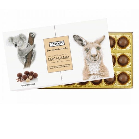 Patons Milk Chocolate Macadamia Australian Animals 170g